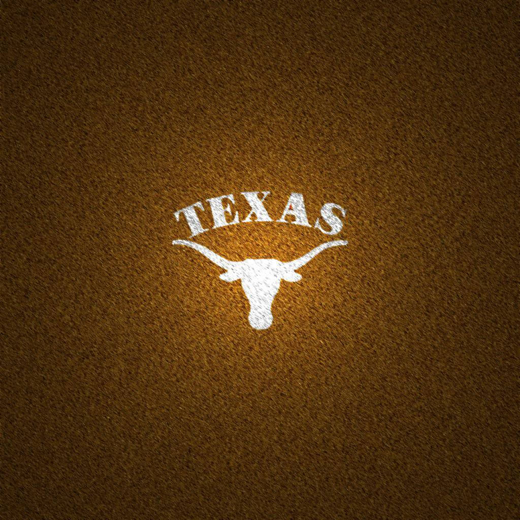 Texas Longhorn 桌布 壁紙 — 一個白色的德州長角牛標誌在帶有微妙漸層的紋理棕色背景上脫穎而出。