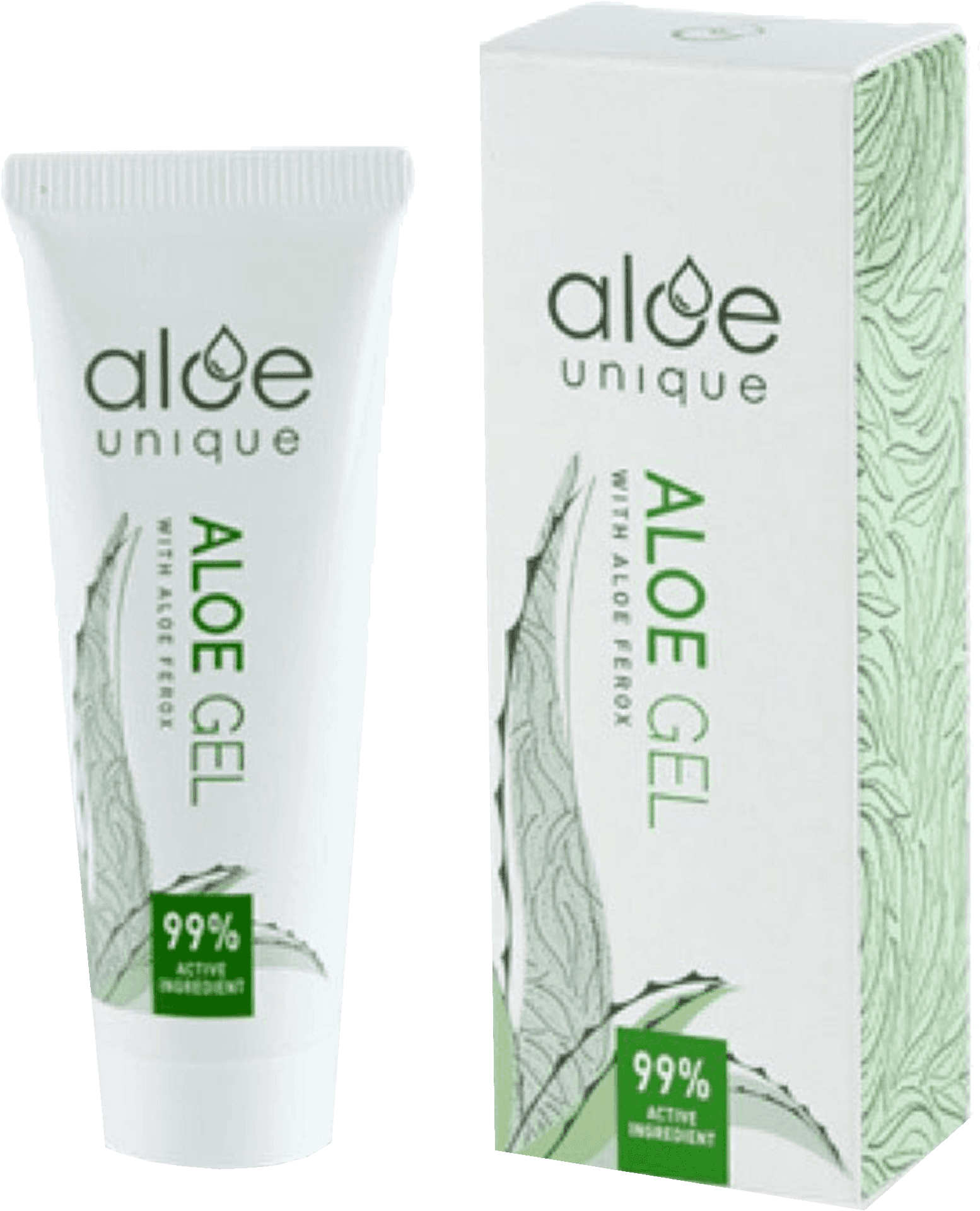 Skincare 桌布 壁紙 — 一個白色管和盒子，裝有99%活性成分的蘆薈獨特蘆薈凝膠，背景為黑色。