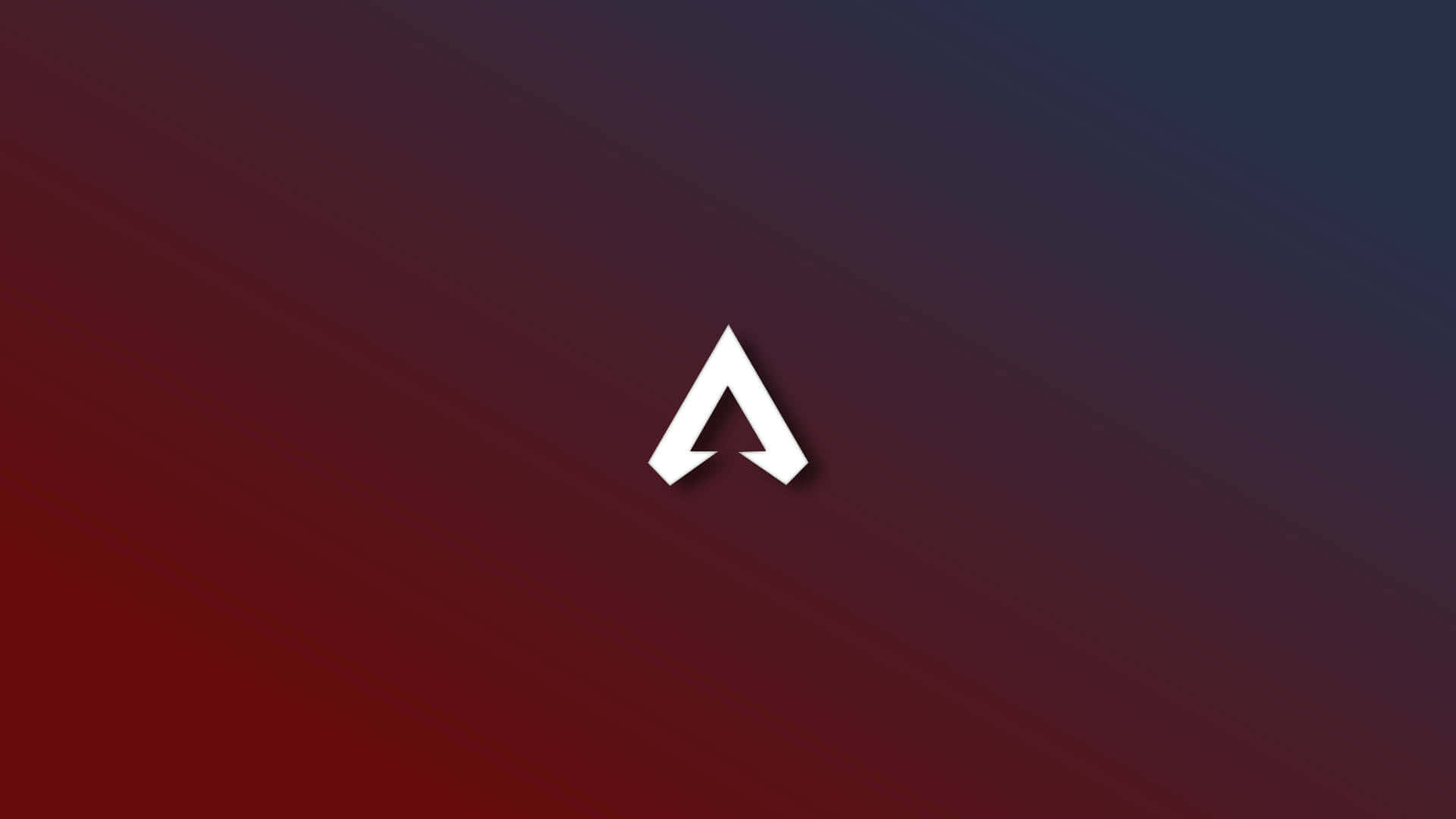Apex 英雄 桌布 壁紙 — 一個白色風格化的 'A' 標誌，居中放置在從深紅色漸變到深藍色的背景上。