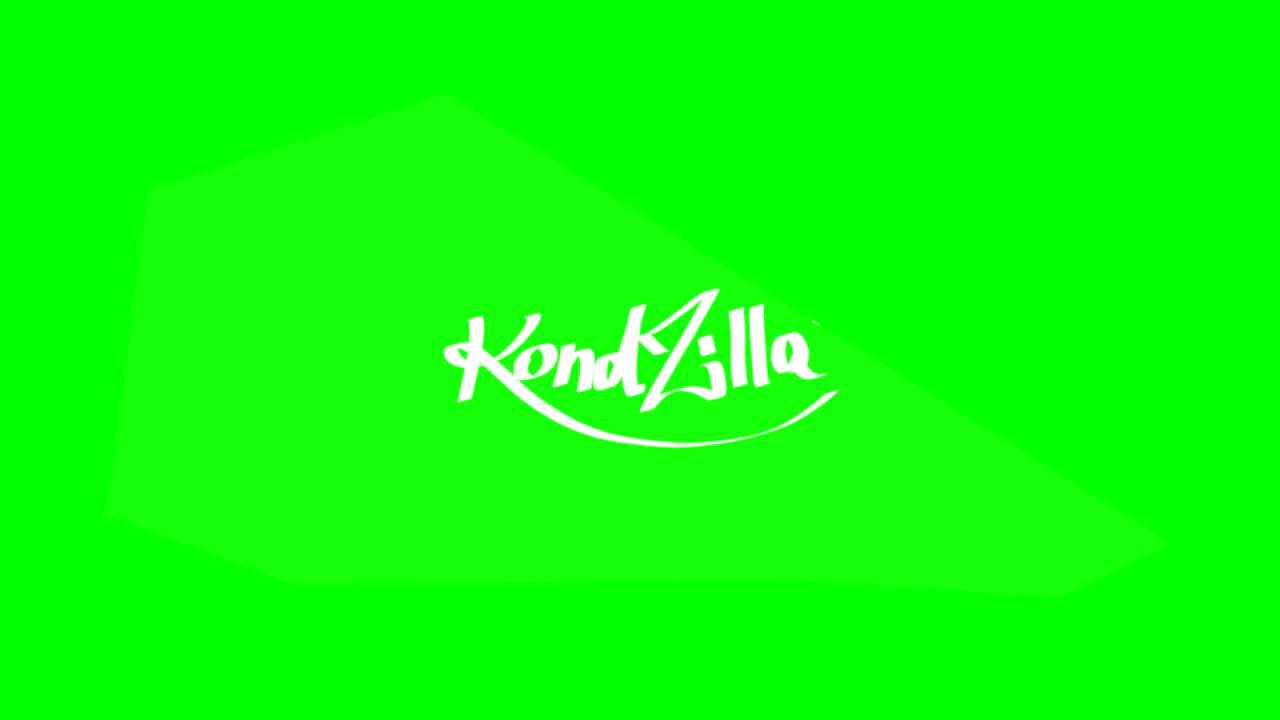 標誌 桌布 壁紙 — 一個白色風格化的KondZilla標誌，置於充滿活力的綠色漸變背景中央，帶有微妙的幾何陰影。