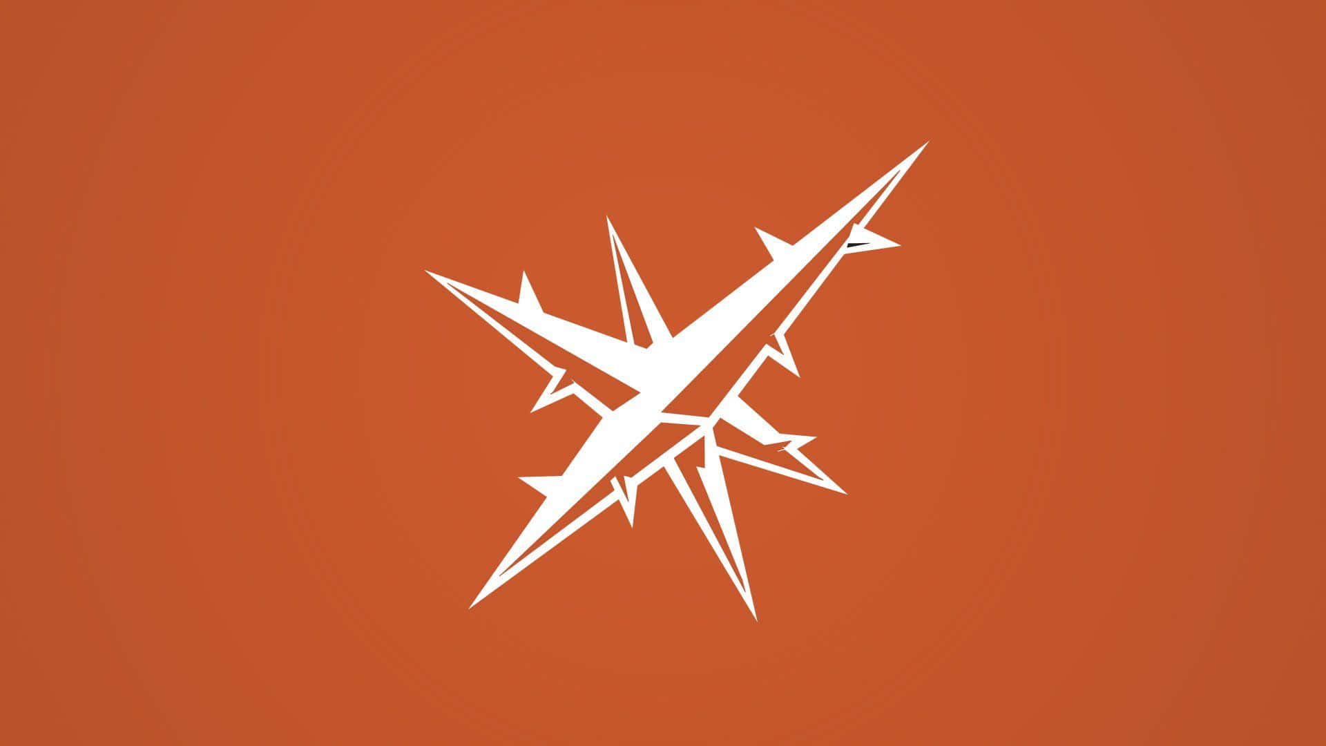 Rainbow Six Siege Lesion 桌布 壁紙 — 一個白色風格化的飛機圖示散發出銳利的閃電，背景是純粹的燒橙色。