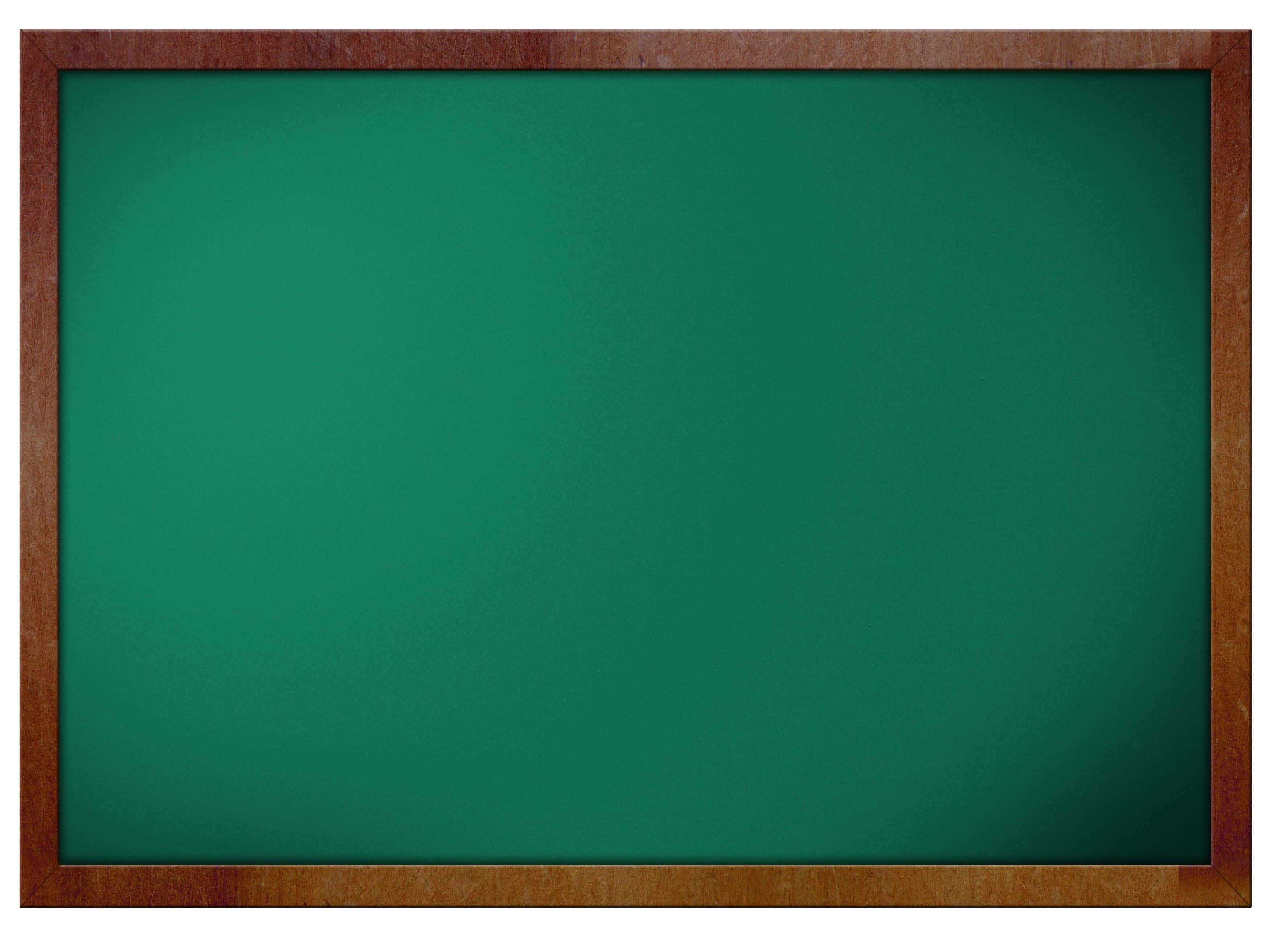 Blackboard 桌布 壁紙 — 一個空白綠色黑板配木框，準備好書寫或教學。