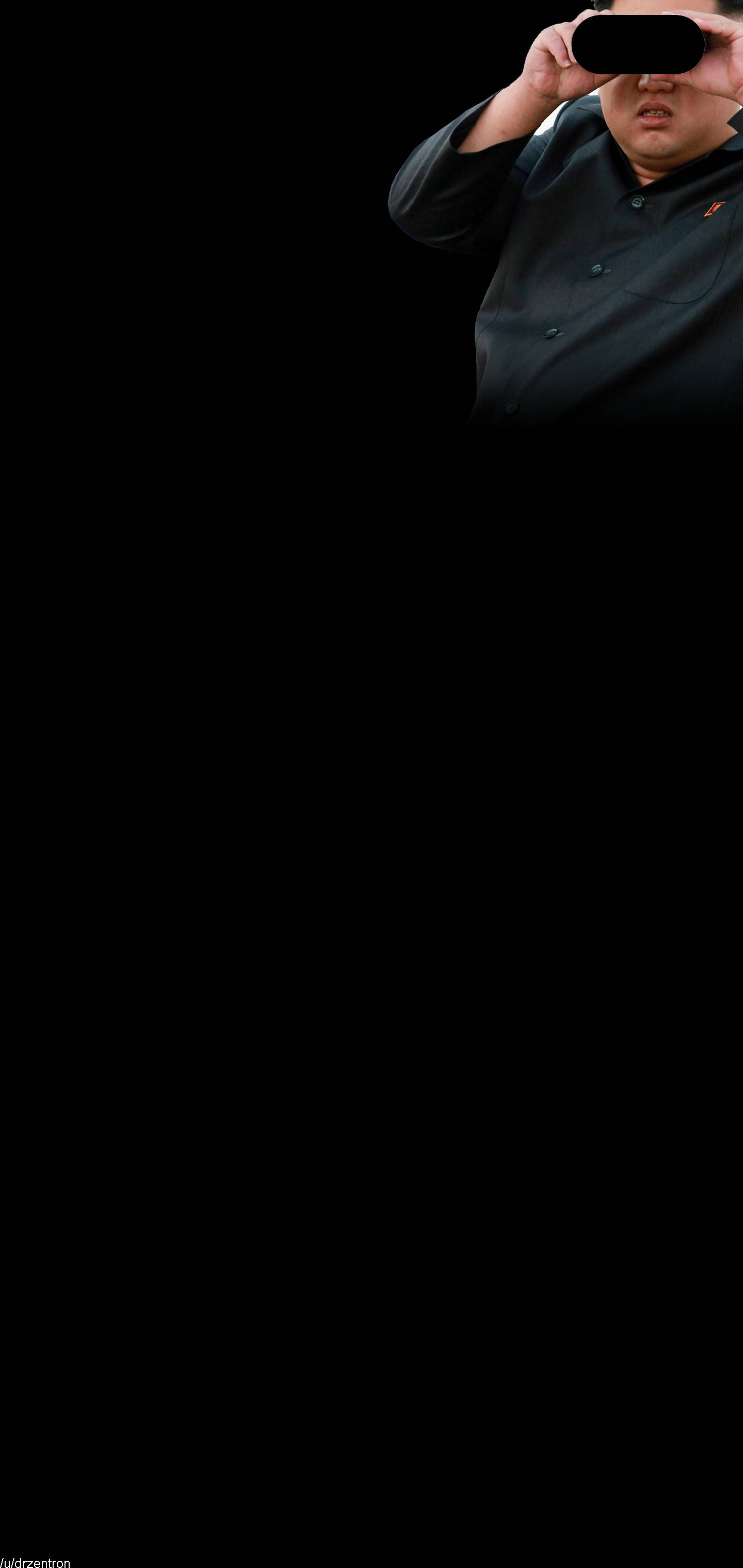 Galaxy S10 Plus 桌布 壁紙 — 一個穿著深色廚師外套的男人，在純黑色背景前將VR頭戴式顯示器貼在眼前。