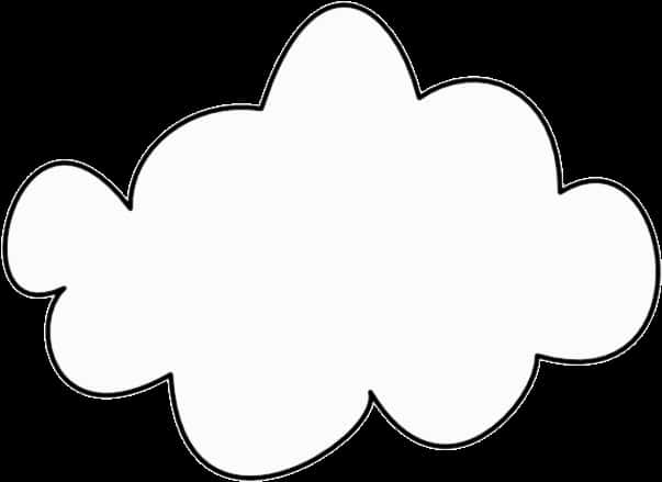 Awan 桌布 壁紙 — 一個簡單的白色雲朵，帶有粗黑色輪廓，置於純黑色背景上。