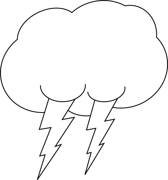 Raining 桌布 壁紙 — 一個簡單的黑色輪廓雲，有兩道閃電向下擊中白色背景。