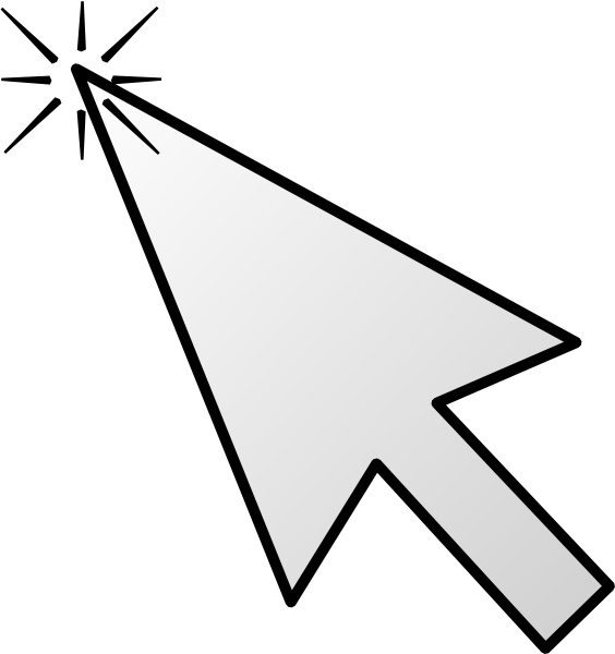 Mouse Pointer 桌布 壁紙 — 一個簡單的黑色輪廓電腦滑鼠指標，尖端帶有發光的星爆效果。