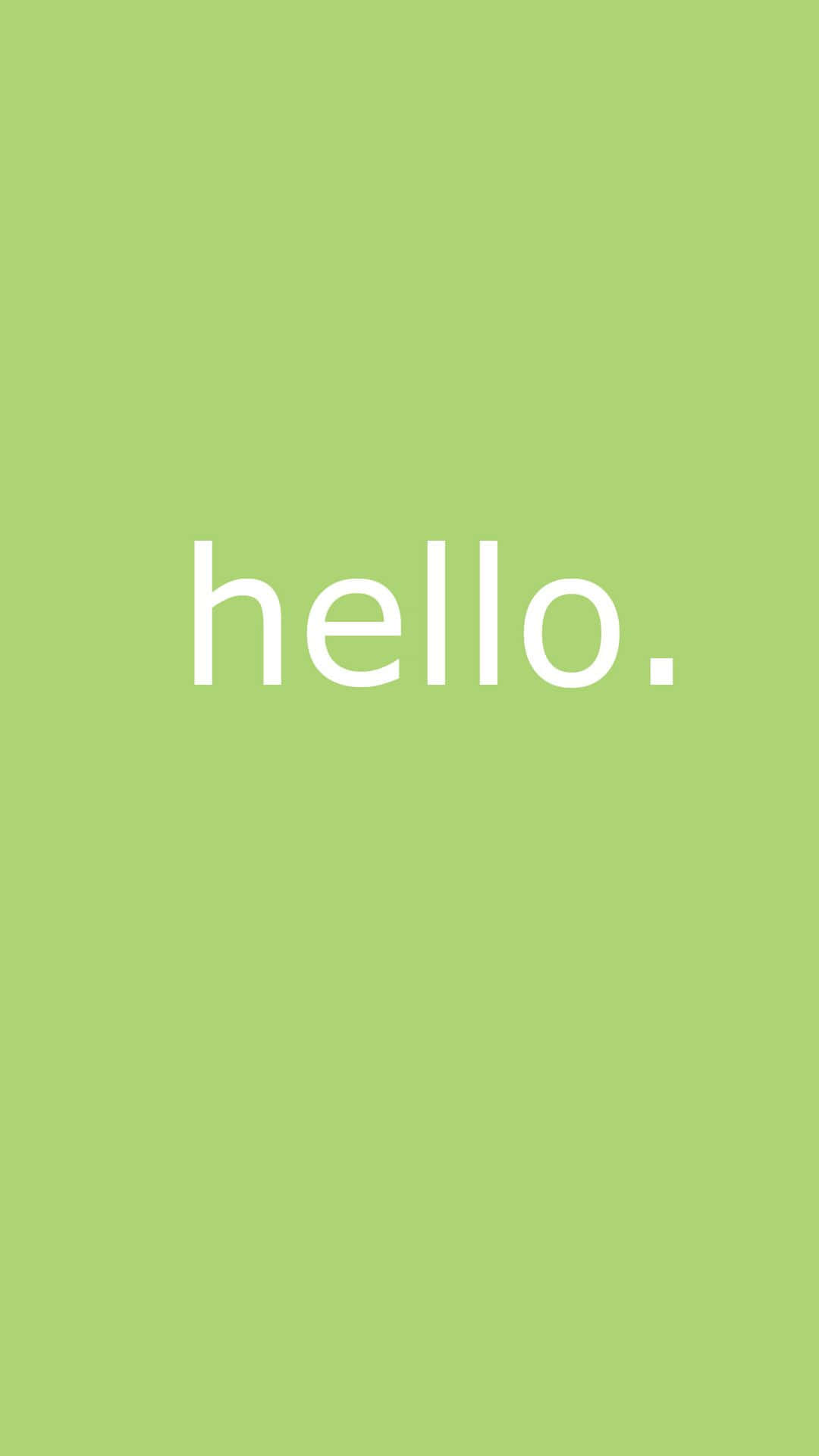 Hello 桌布 壁紙 — 一個簡約的淺綠色背景，中央有白色小寫的 hello 字樣。