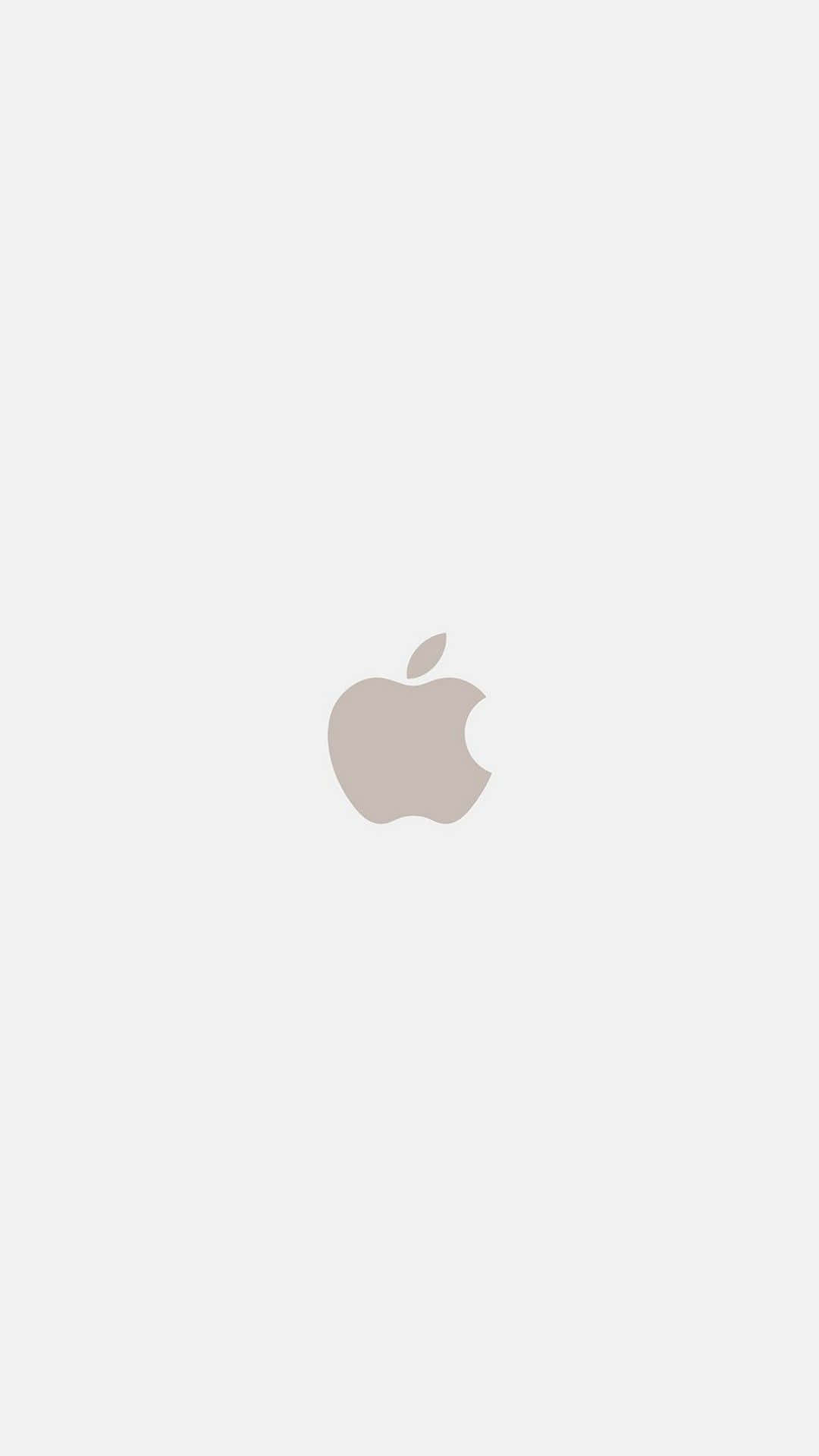 iPhone White 桌布 壁紙 — 一個簡約的灰色 Apple 標誌，居中放置在純淺灰色背景上。