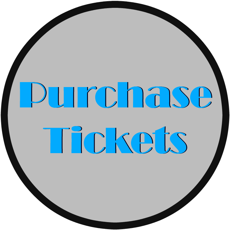 Purchase 桌布 壁紙 — 一個簡約的灰色圓形按鈕，上面有粗體藍色文字「Purchase Tickets」，背景為黑色。