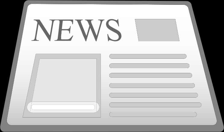 Newspaper 桌布 壁紙 — 一個簡約的灰色報紙圖示，帶有粗體「NEWS」標題和佔位圖片及文字區塊。