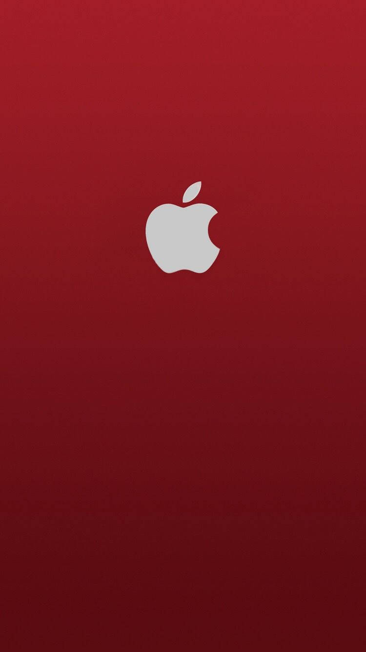 Pure Red 桌布 壁紙 — 一個簡約的白色Apple標誌，居中放置在豐富的漸變紅色背景上。