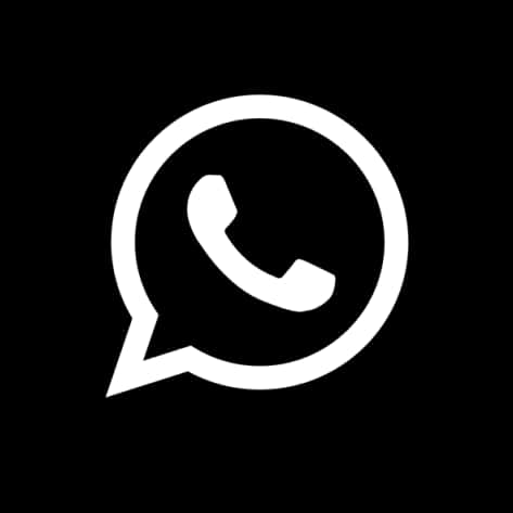 WhatsApp 桌布 壁紙 — 一個簡約的白色WhatsApp標誌圖示，居中於純黑色背景上。