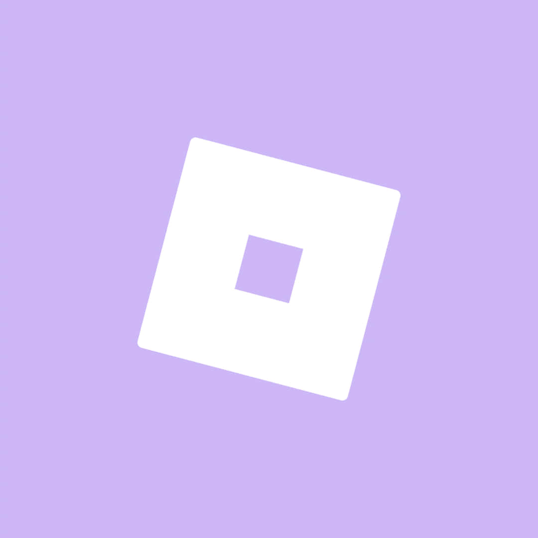 Roblox Pink 桌布 壁紙 — 一個簡約的白色正方形，內含一個較小的紫色正方形，居中放在純薰衣草色背景上。