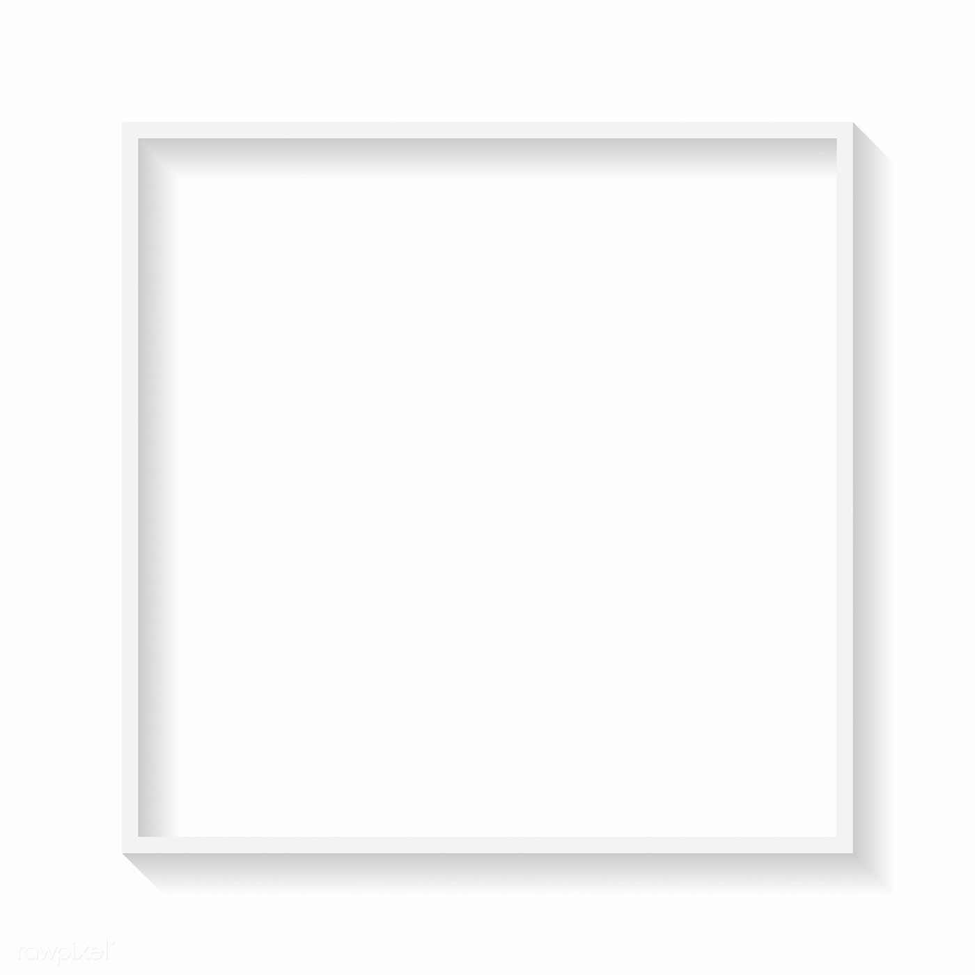 White Square 桌布 壁紙 — 一個簡約的白色相框，帶有柔和陰影，居中放置在純白色背景上。