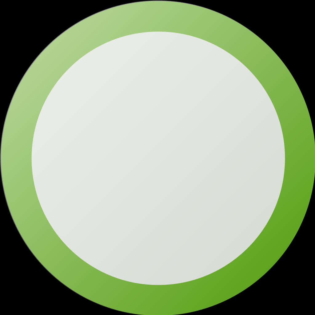 Circle Shape 桌布 壁紙 — 一個簡約的綠色圓形框架，中心為白色，置於黑色背景上。