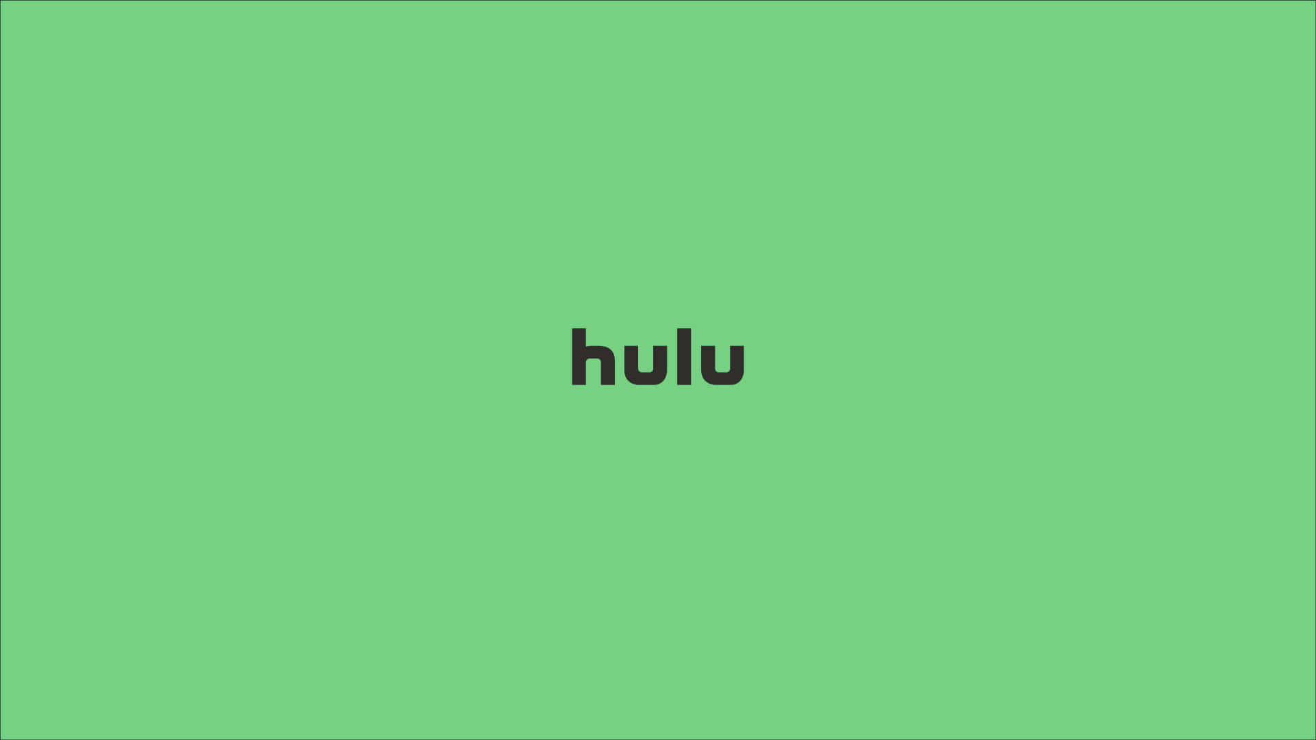 Hulu 桌布 壁紙 — 一個簡約的綠色背景，中間以粗體黑色小寫字母顯示「hulu」一詞。