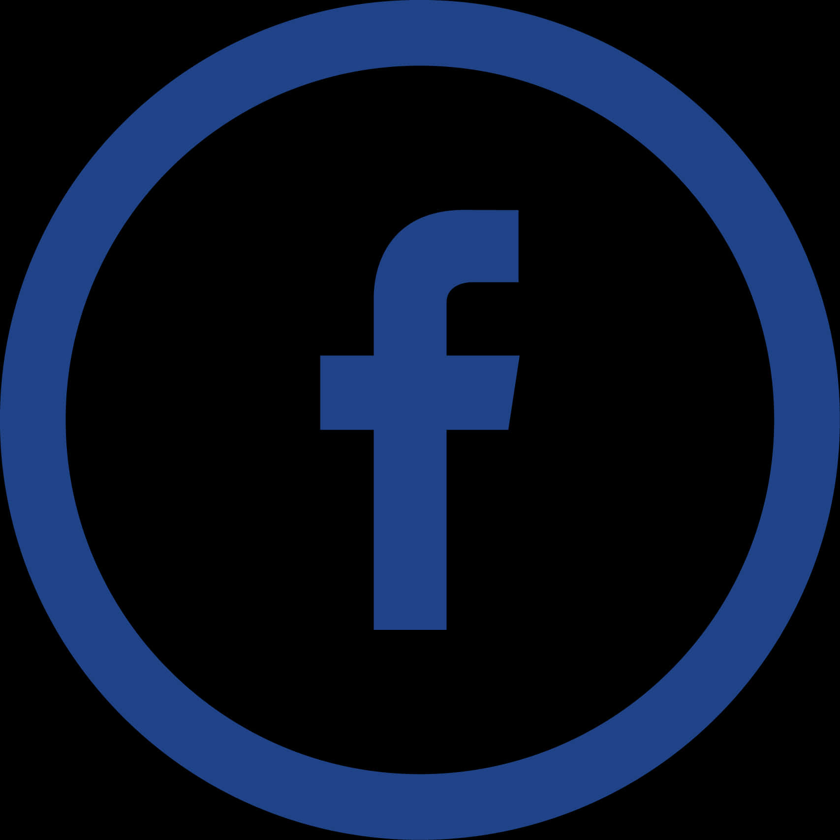 Logo Facebook 桌布 壁紙 — 一個簡約的藍色Facebook標誌，置中在圓形內，背景為純黑色。