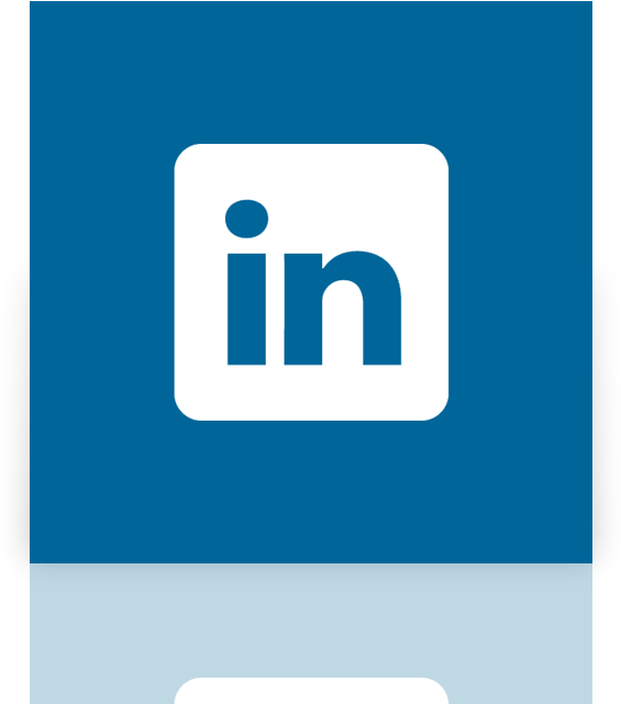 Linkedin 桌布 壁紙 — 一個簡約的藍色背景，白色LinkedIn標誌居中突出顯示。