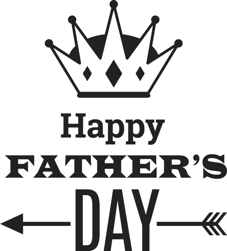 icon 桌布 壁紙 — 一個簡約的黑白圖案，上方有皇冠，下方是粗體文字 Happy Father's Day，兩側有箭頭。