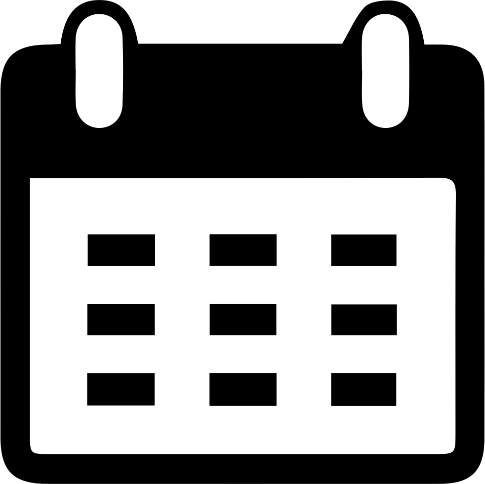 Date 桌布 壁紙 — 一個簡約的黑白日曆圖示，帶有日期框網格和頂部裝訂環。