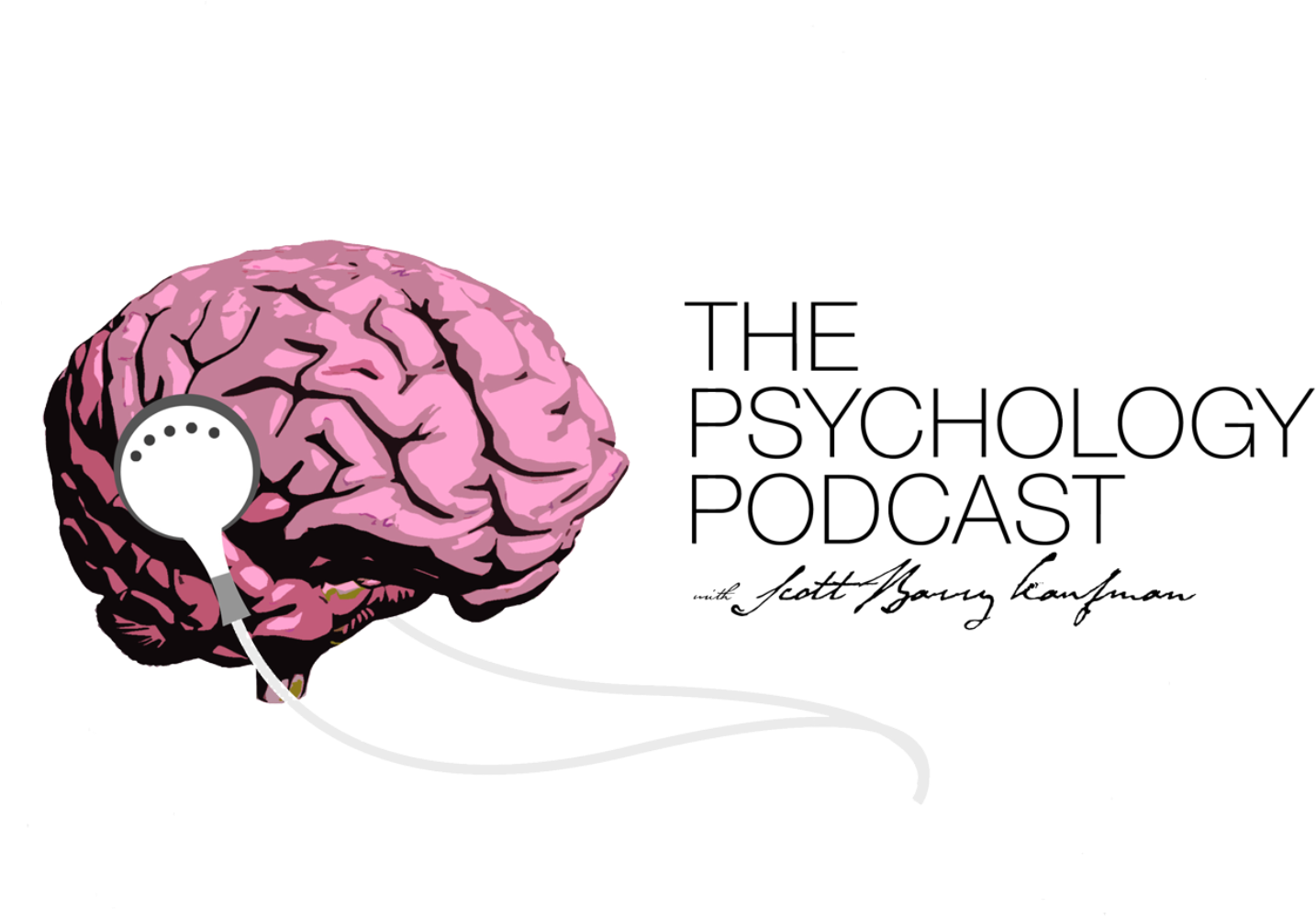 Psychology 桌布 壁紙 — 一個粉紅色插圖大腦，附有白色聽診器，背景為黑色，帶有微弱的星星。