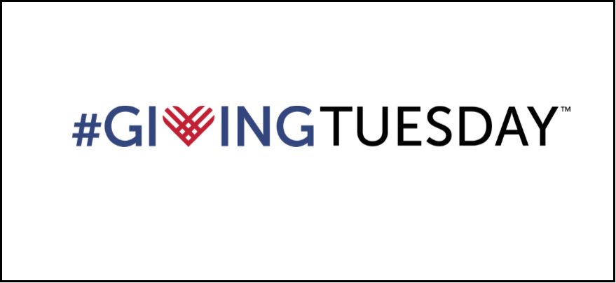 Giving Tuesday 桌布 壁紙 — 一個粗體的 hashtag giving，用紅色心形取代字母 v，背景為黑色。