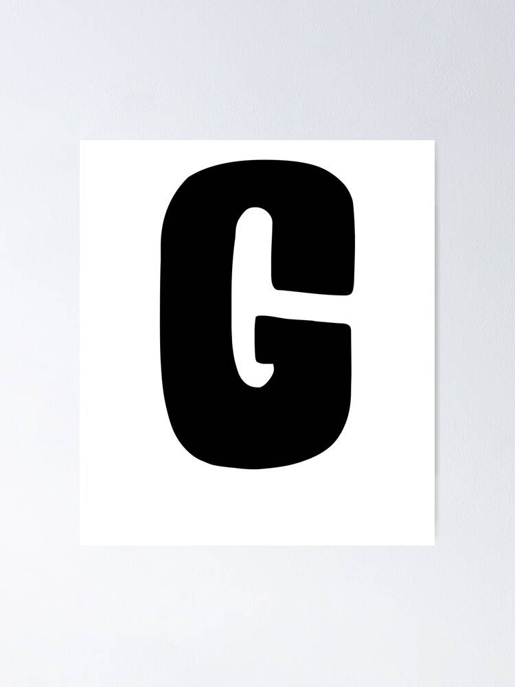 g 桌布 壁紙 — 一個粗體黑色大寫字母G居中於白色正方形上，背景為淺灰色紋理牆。