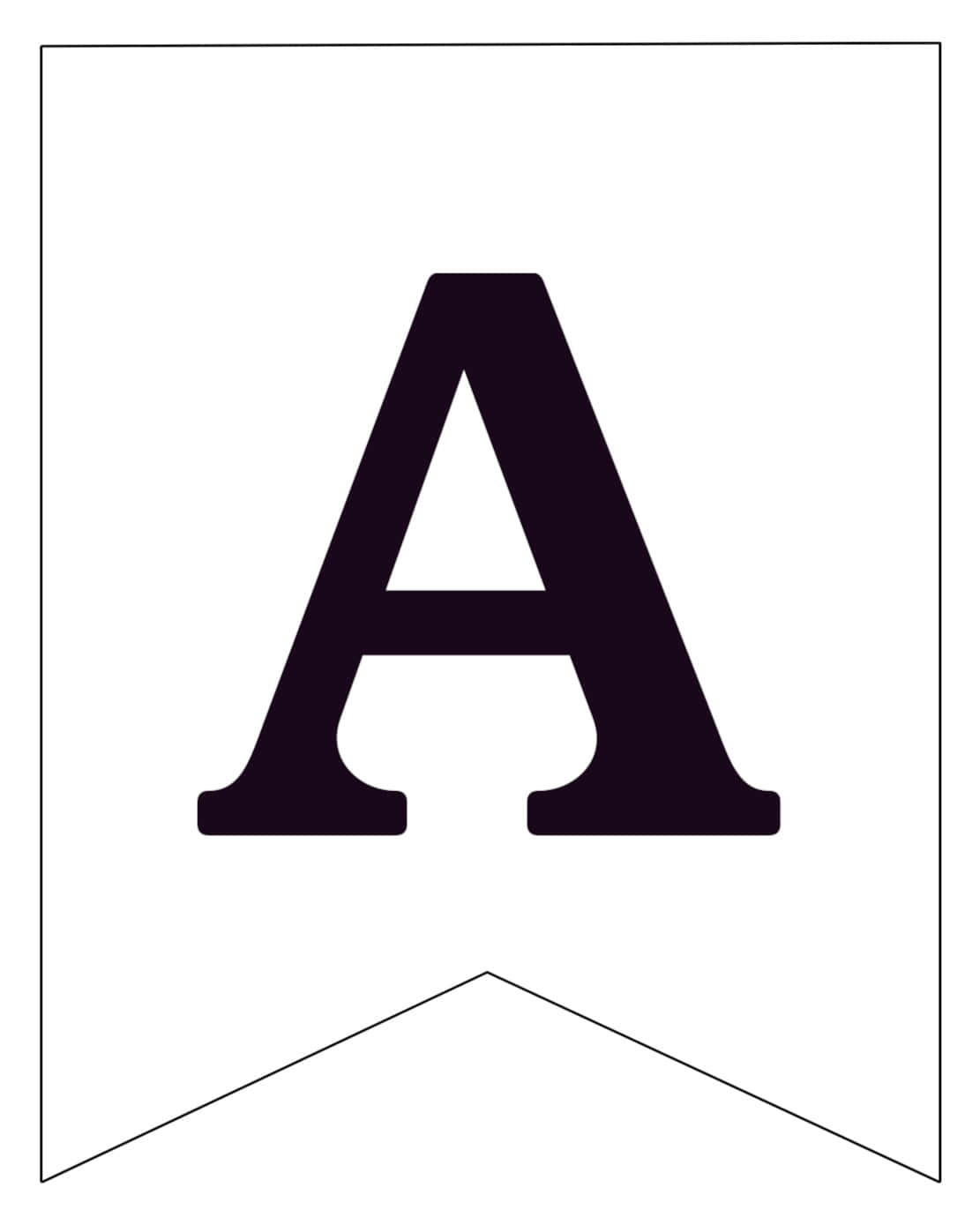 Black And White Letter 桌布 壁紙 — 一個粗體黑色字母A居中於白色橫幅上，底部邊緣尖銳。