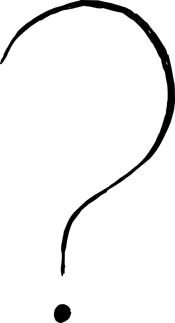 Clip Art 桌布 壁紙 — 一個粗體黑色手繪問號，背景為純白色。