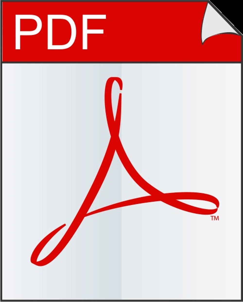 Adobe PDF檔案圖示，帶有紅色風格化的'A'和捲曲的角落。 — Microsoft 壁紙
