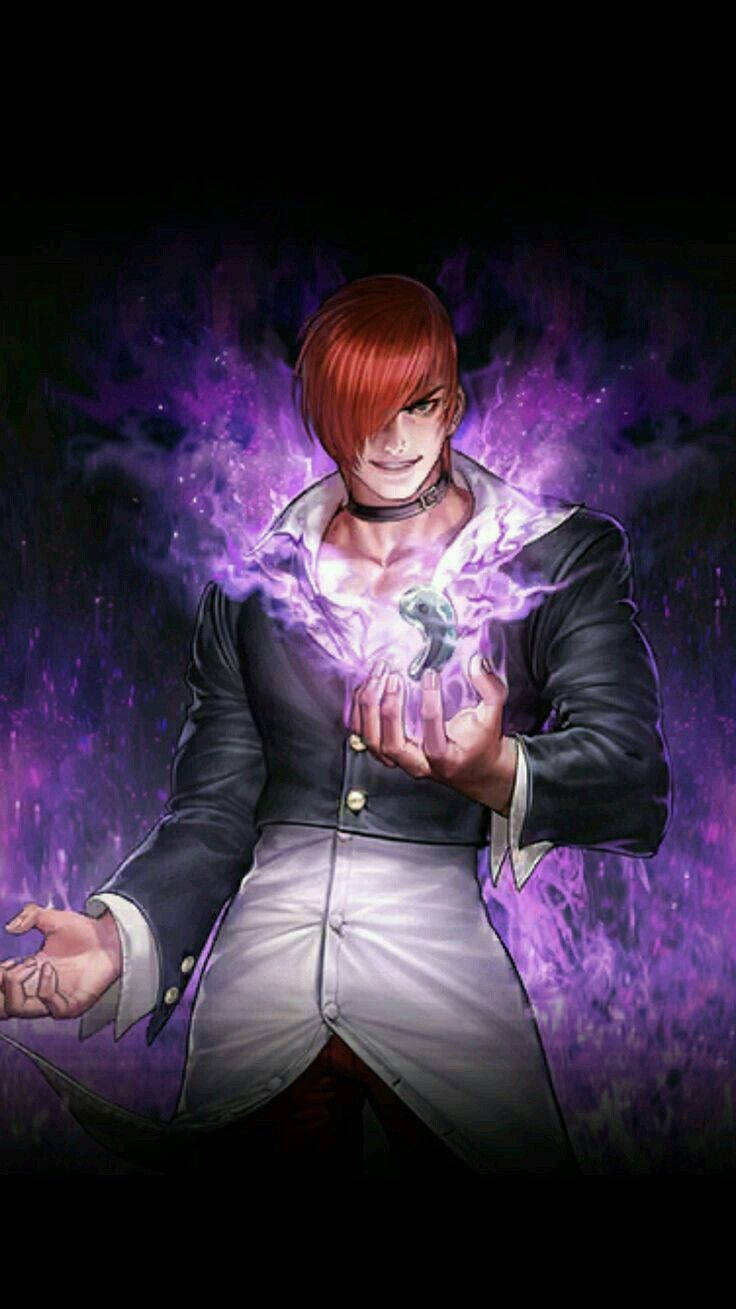 紅發動漫角色在宇宙背景中手持發光紫色球體。 — Mobile Legends 動態圖 壁紙