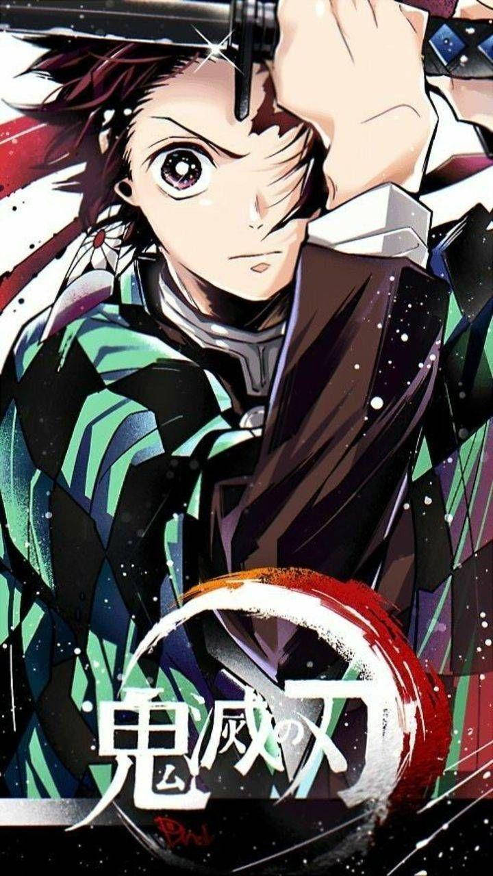 鬼滅之刃 炭治郎 桌布 壁紙 — 一個紅髮的堅定動漫戰士在宇宙星空背景下緊握他的劍。