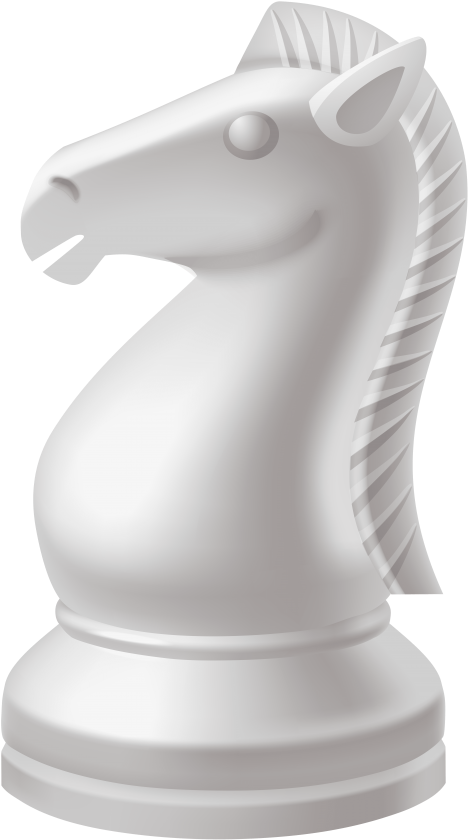 西洋棋 桌布 壁紙 — 一個純白色的西洋棋騎士側面站立在純黑色背景前。