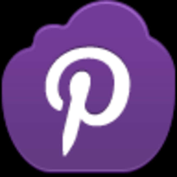 Pinterest 美學 桌布 壁紙 — 一個紫色雲朵形狀的圖示，中央有一個白色風格化的字母P。