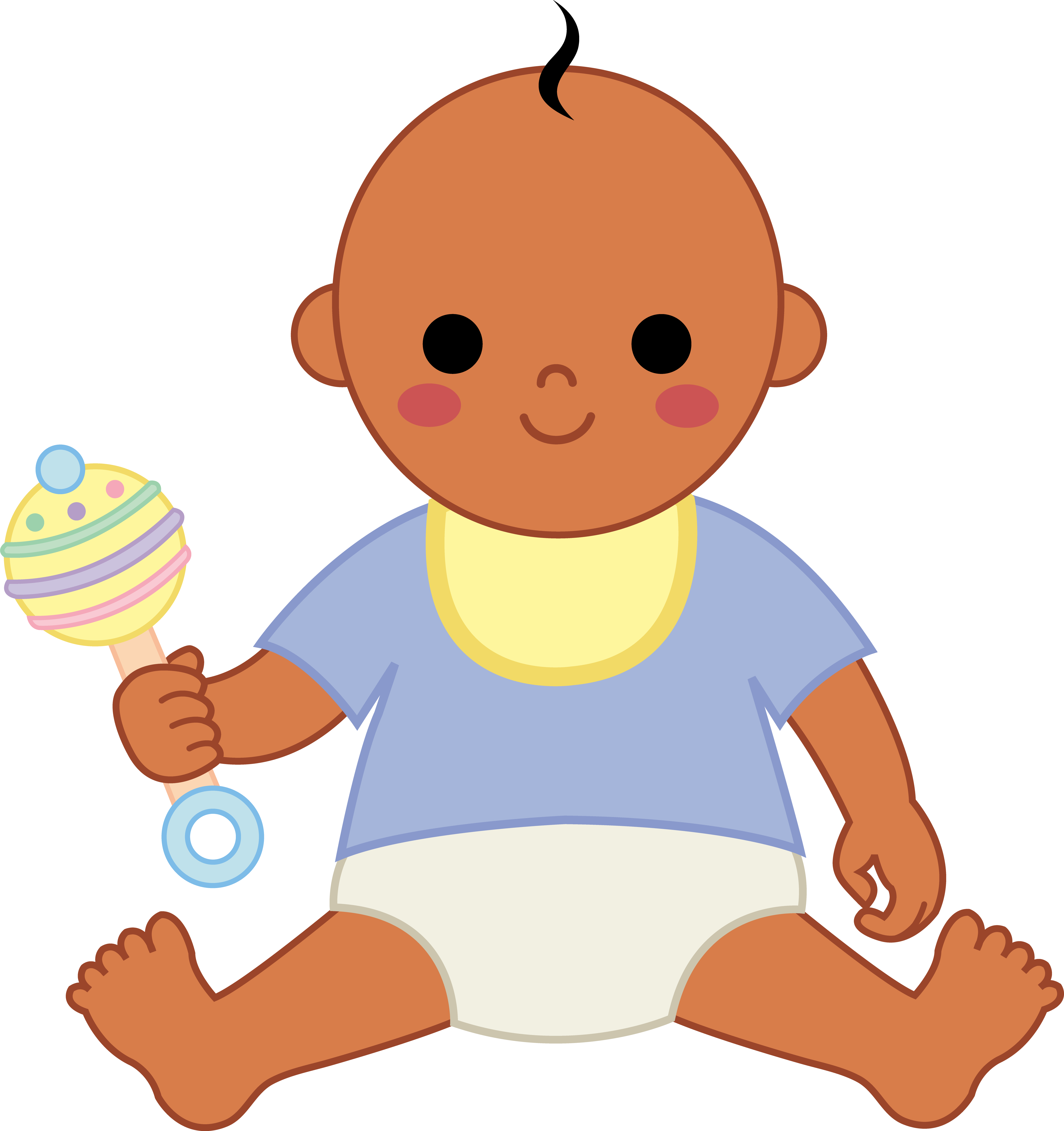 babies 桌布 壁紙 — 一個紮辮子的開心卡通寶寶，在黑色背景上拿著色彩繽紛的冰淇淋甜筒和藍色圈圈。