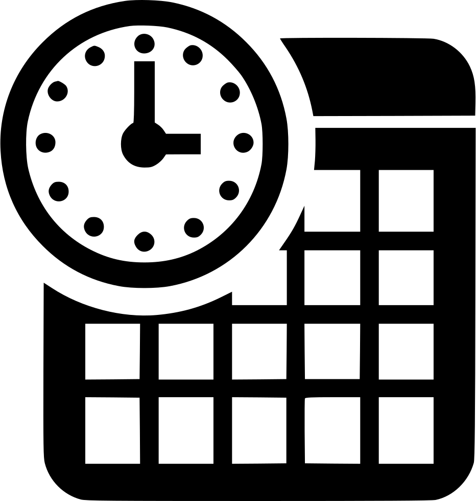 Date 桌布 壁紙 — 一個結合時鐘和日曆的極簡黑白圖示，用於時間管理。