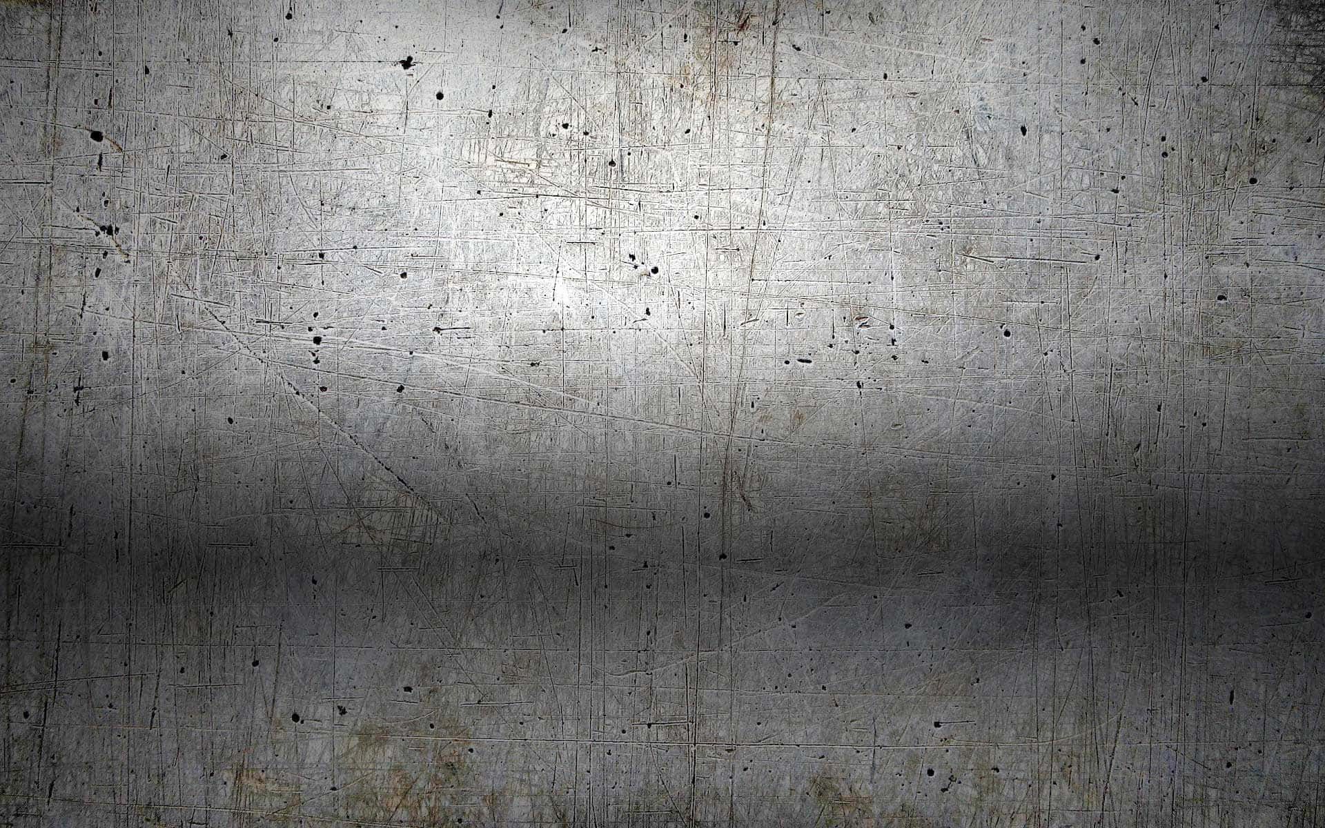 Steel 桌布 壁紙 — 一個經風化的金屬表面，帶有刮痕、凹痕和漸變光效，營造出粗糙的工業質感。