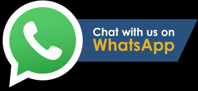 Chat 桌布 壁紙 — 一個綠色的WhatsApp標誌，帶有白色電話圖示和藍色橫幅文字，邀請用戶在WhatsApp上聊天。