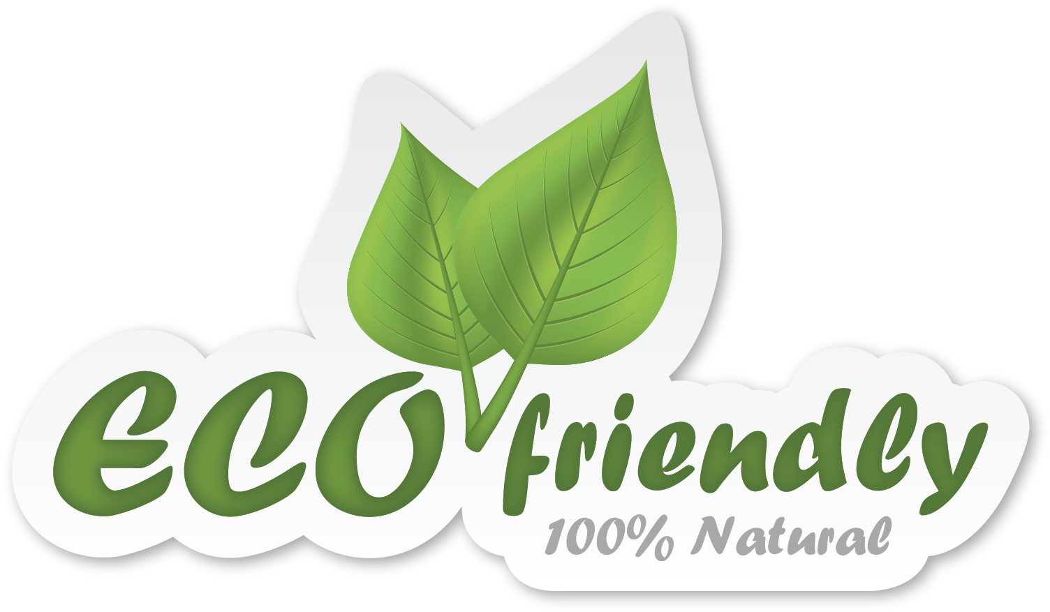 綠色自然 桌布 壁紙 — 一個綠色葉子標誌，上面有 'eco friendly' 和 '100% natural' 文字，背景為黑色。
