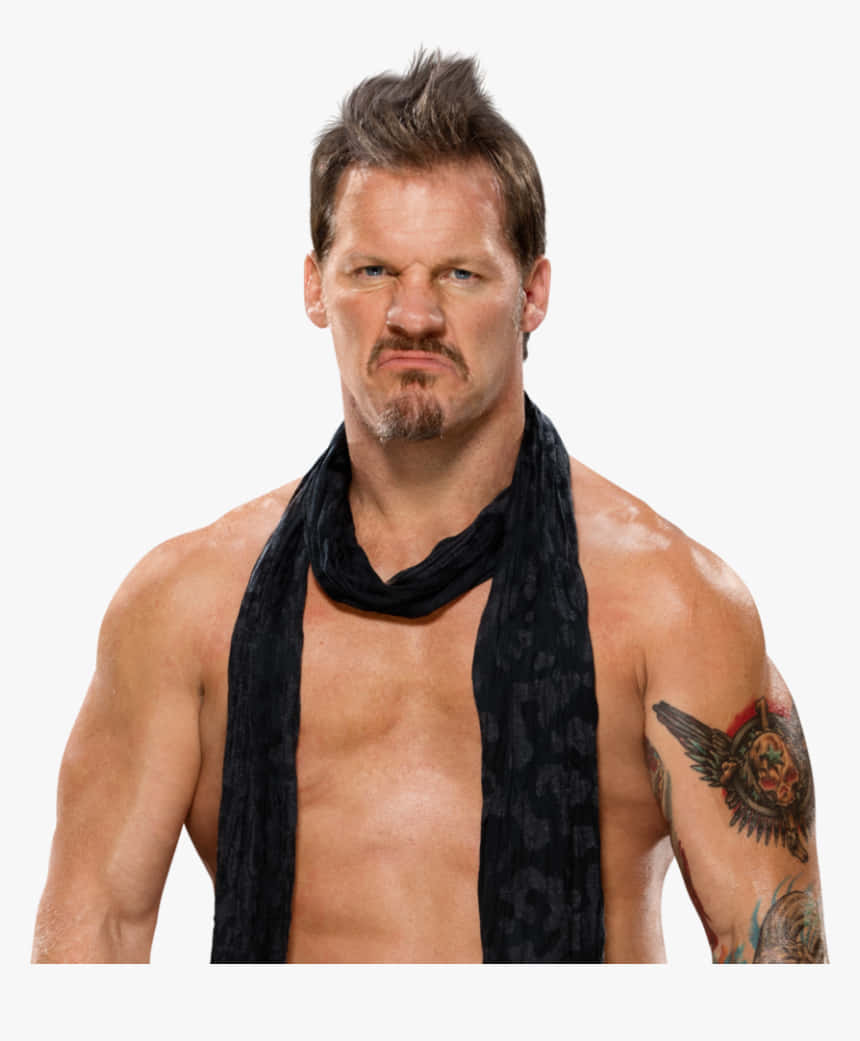 WWE 桌布 壁紙 — 一個肌肉發達、留著山羊鬍和刺青的男人，戴著黑色圍巾，眼神銳利。