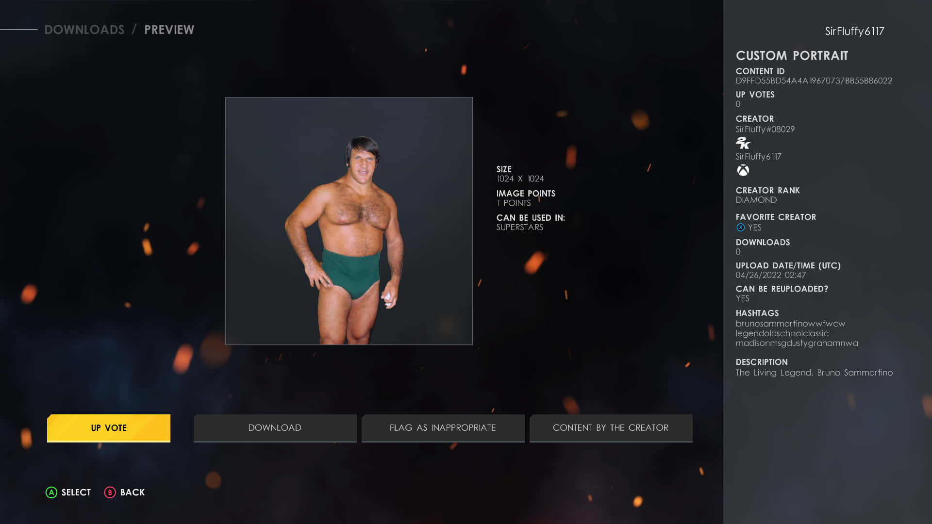 WWE 桌布 壁紙 — 一個肌肉發達的男人穿著綠色摔角褲，在黑暗背景中自信地擺姿勢，周圍有漂浮的橙色火花。