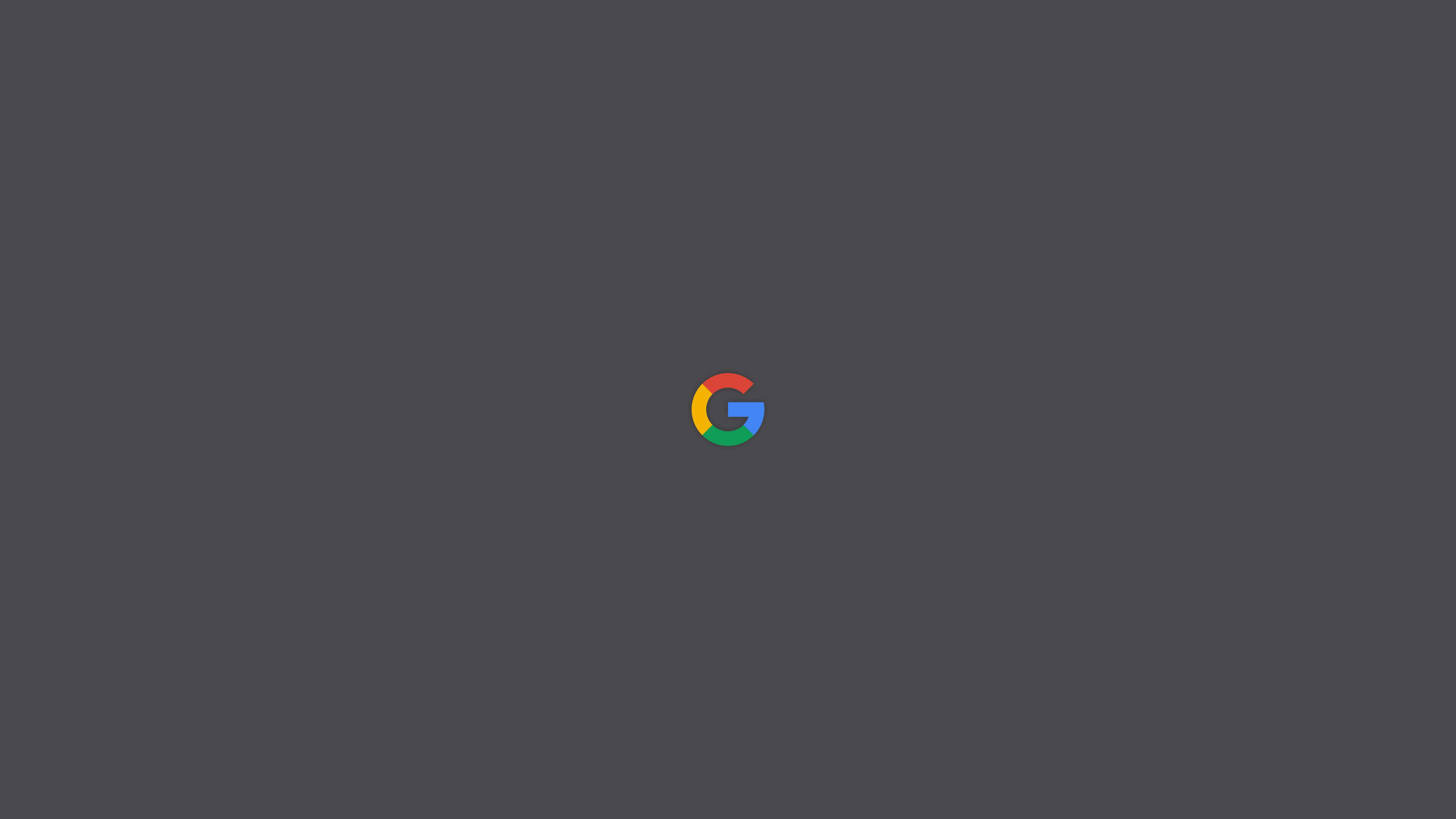 google 桌布 壁紙 — 一個色彩繽紛的Google標誌居中在純深灰色背景上。