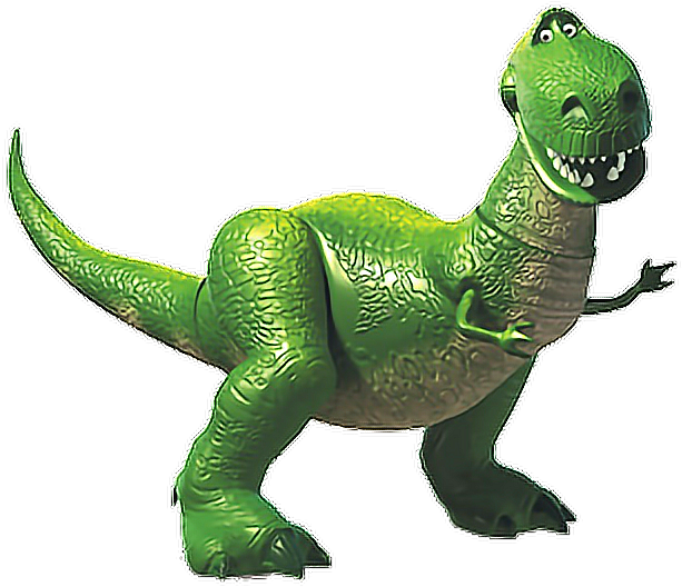 T Rex Dinosaur 桌布 壁紙 — 一個表情愉快、皮膚有紋理、眼睛大大的綠色塑膠T-rex玩具，站在黑色背景前。