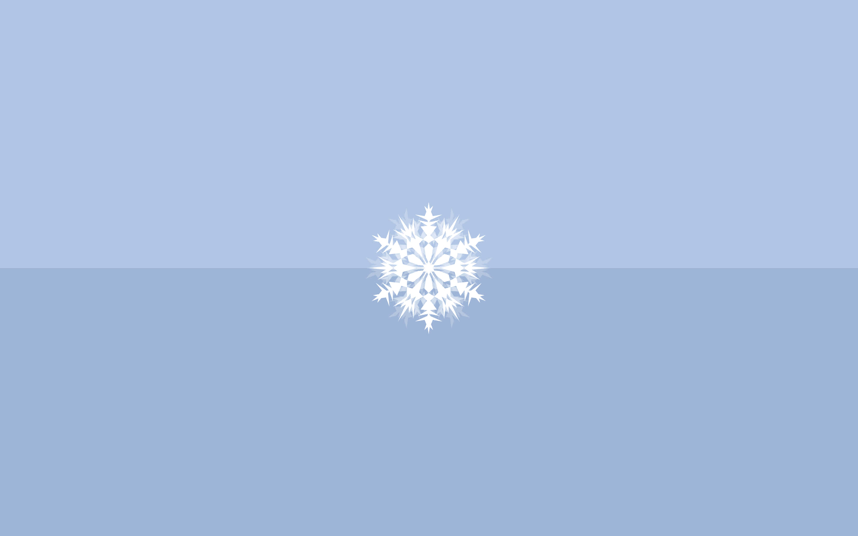 桌布 壁紙 — 一個複雜的白色雪花，居中於雙色藍色漸變背景上。