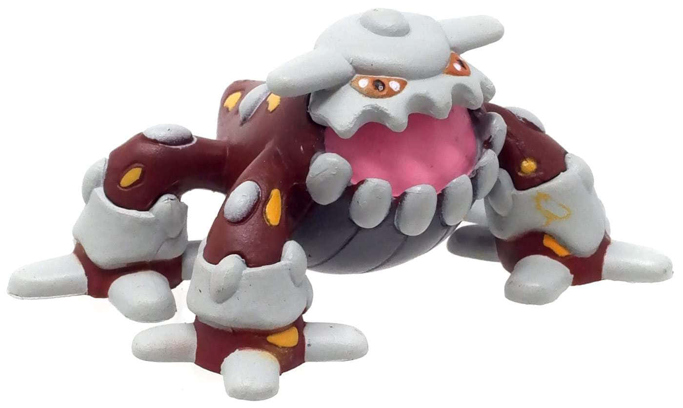 任天堂 桌布 壁紙 — 一個詳細的塑膠玩具公仔，Pokémon ゴローニャ，帶有栗色和灰色部分以及粉紅色核心。
