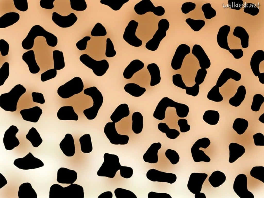 Leopard Pattern 桌布 壁紙 — 一個近距離拍攝的棕褐色和黑色豹紋圖案，帶有柔和光線和微妙的漸變背景。