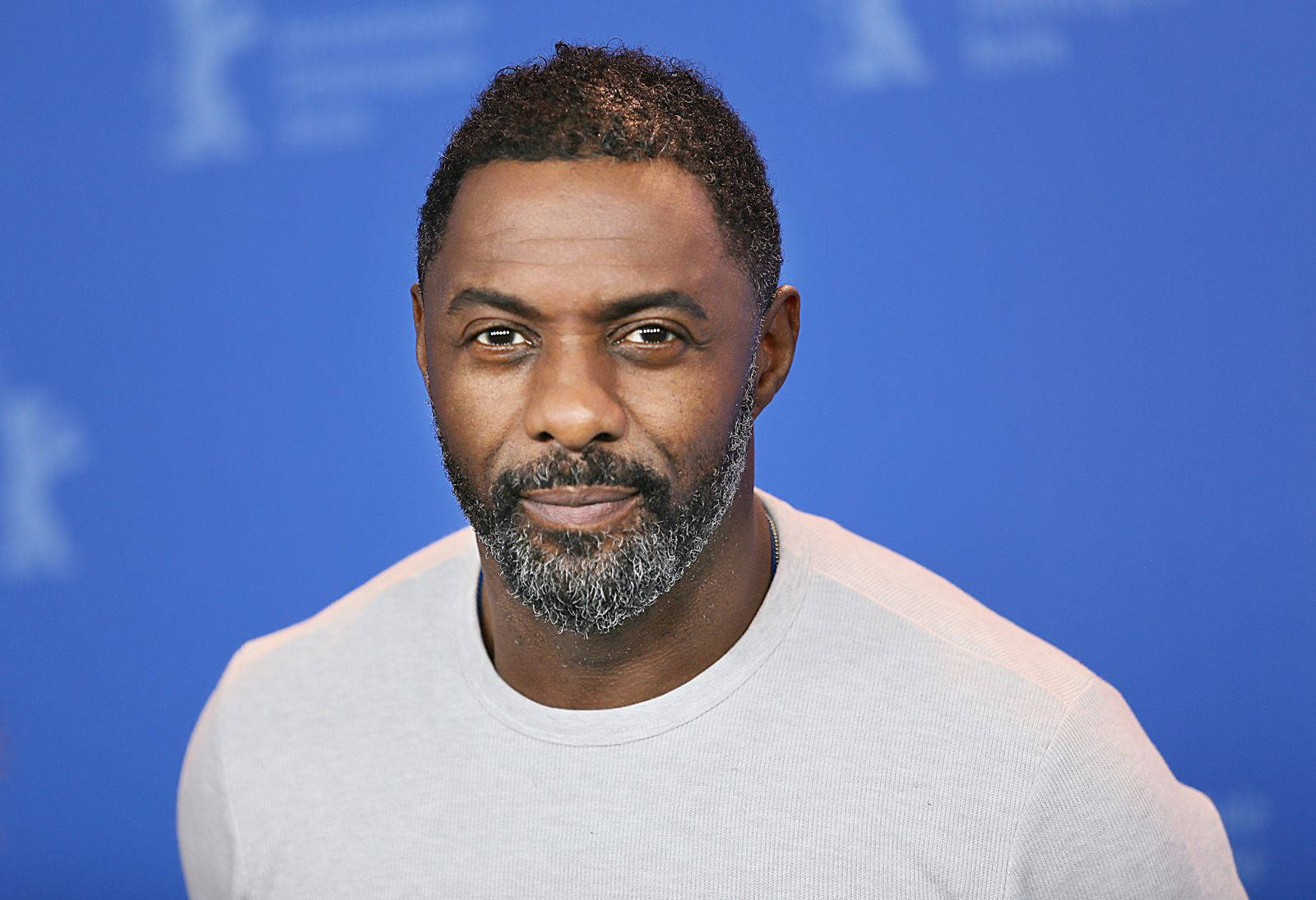 Celebrity 桌布 壁紙 — 一個近距離肖像，一個留著灰白鬍鬚的男人穿著淺灰色襯衫，背景為藍色。