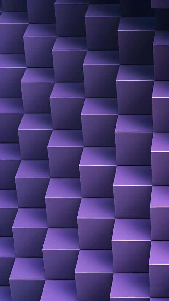 Purple 3D Cubes: Modern Geometric Gradient Wallpaper 壁紙 — 一個迷人的圖案，由光澤紫色立方體以重複交錯網格排列，形成三維視覺錯覺。