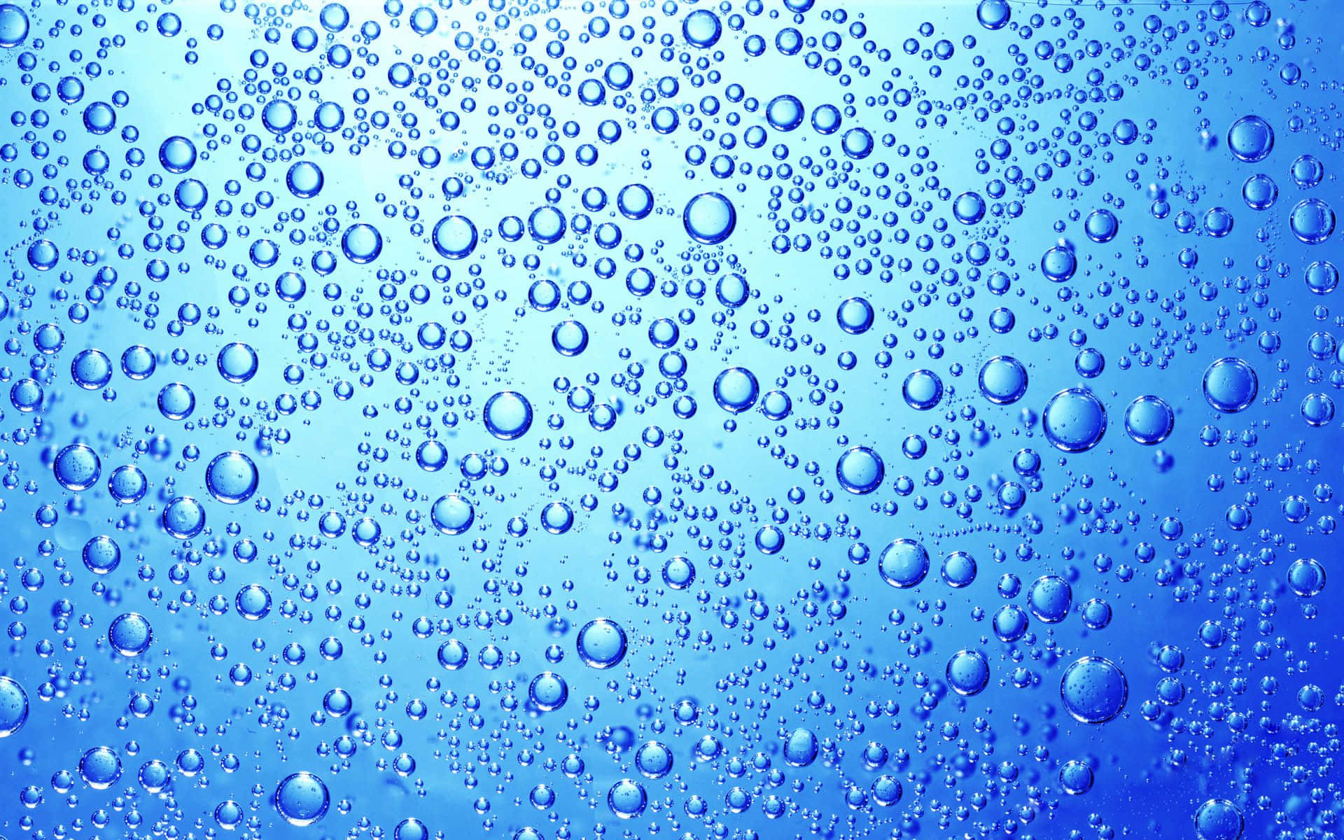 Bubbles 桌布 壁紙 — 一個迷人的特寫，無數閃爍的藍色氣泡漂浮在漸變藍色背景上。