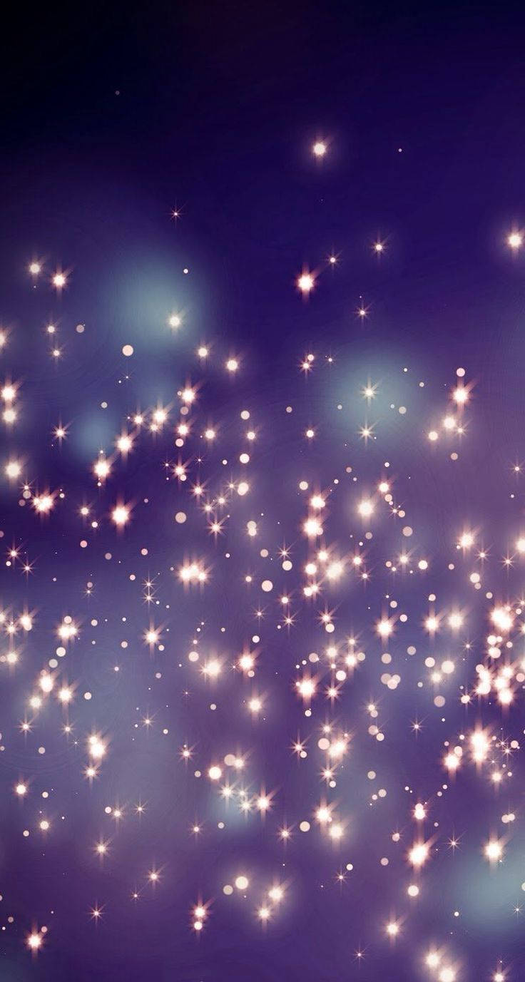 Screen 桌布 壁紙 — 一個迷人的閃爍星場，在深紫色夜空中閃耀，伴隨著柔和發光球體。